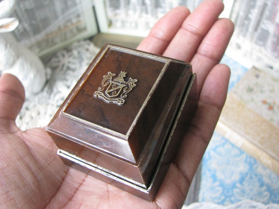 Vintage Engagement Ring Box, Celluloid Ring Box, … - image 5