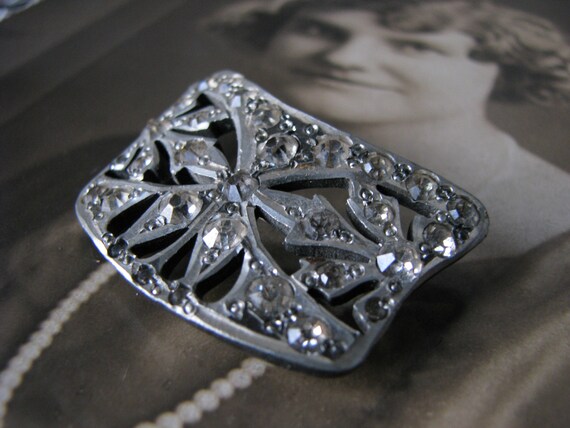 Art Deco Paste Brooch, Vintage Paste Brooch, Art … - image 2