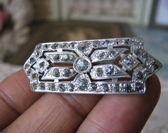 Broche Art Déco Années 1920-30 En Argent & Marcassites - Bijou Ancien Français