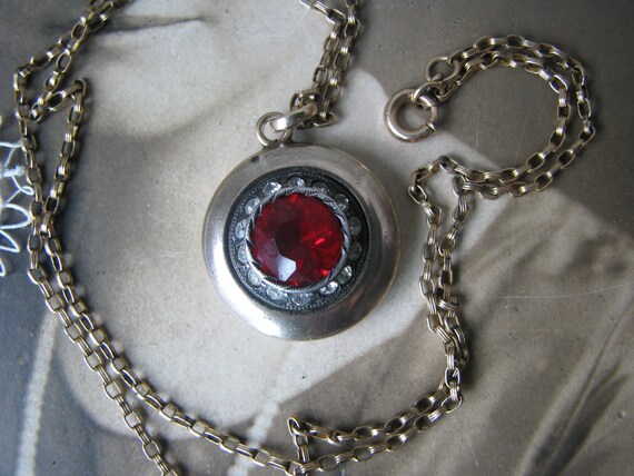 Edwardian Gold Filled Locket Necklace, Antique Re… - image 6