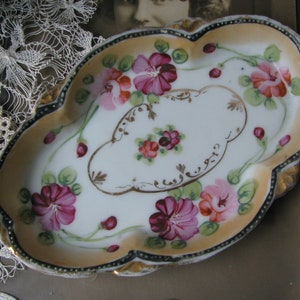 Antike Rosenschale, antike Rosenschale, handbemalte Schale, viktorianische Rosenschale, Hochzeitsgeschenk, Brautgeschenk, Geschenk für Braut