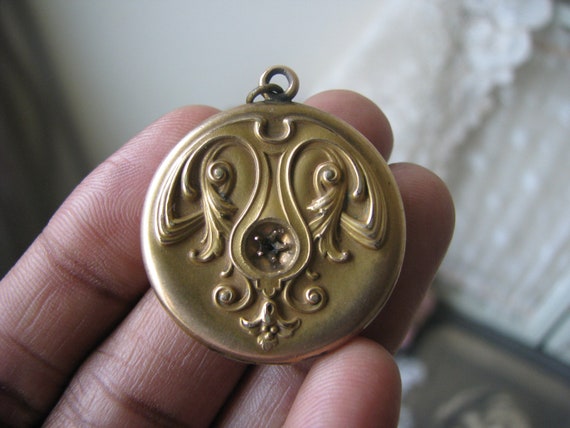Art Nouveau Locket, Repousse Locket, W&H Co Locket