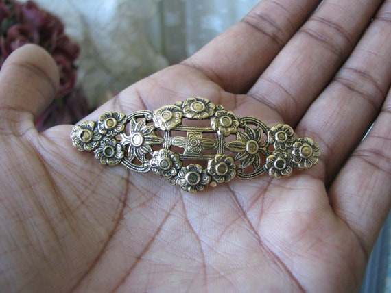 Art Deco Repousse Brooch, Art Deco Openwork Brooc… - image 3