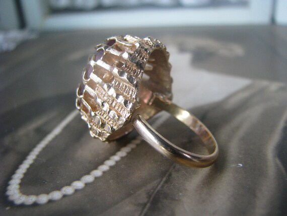 Vintage Paste Ring, Large Solitaire Ring, Sarah C… - image 5
