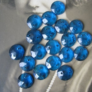 Antique Sew On Gems, Cobalt Sew On Gems, Antique Sew On Rhinestones, Blue Glass Sew On Gems, Art Deco Sew on Gems