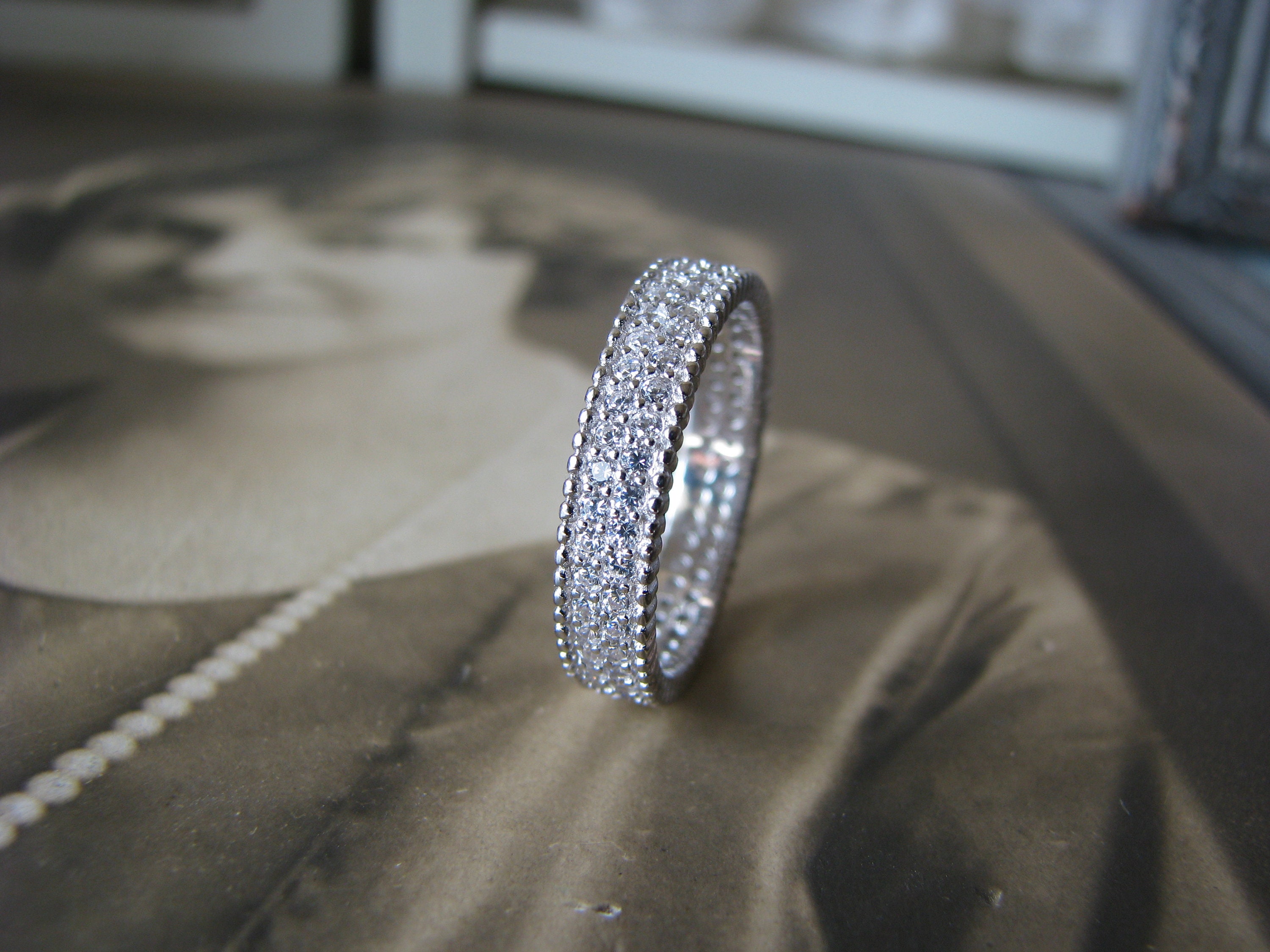 3Pcs Art Deco Golden Tone 3-Pieces Stackable Wedding Band Set main image 1
