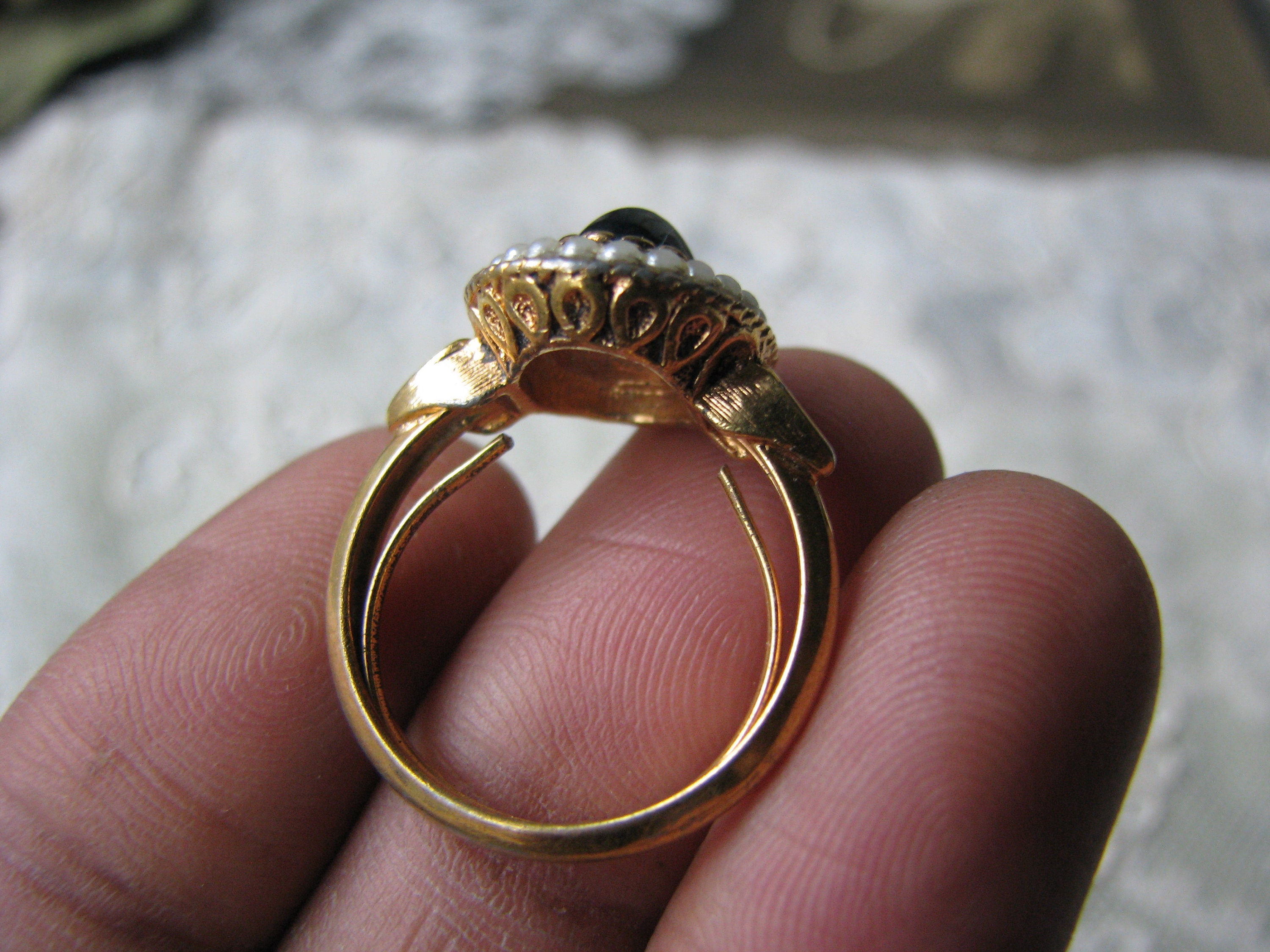 【VASEUL】Byzantine Right Angle Onyx Ring Men's Ring Silver 925 Black Onyx Byzantine Deco Geometric