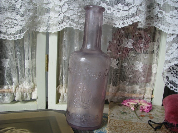 Antique Perfume Bottle, Antique Molded Glass Bott… - image 7