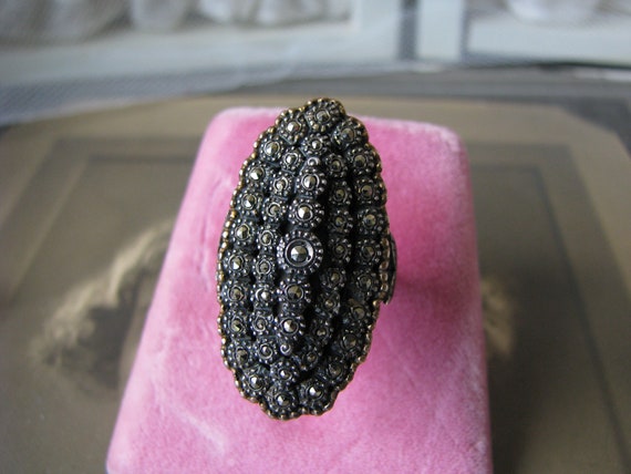 Antique Marcasite Ring, 1920's Marcasite Ring, Ar… - image 6