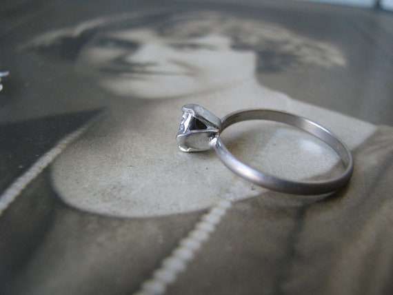 Art Deco Paste Ring, Solitaire Paste Ring, Paste … - image 2