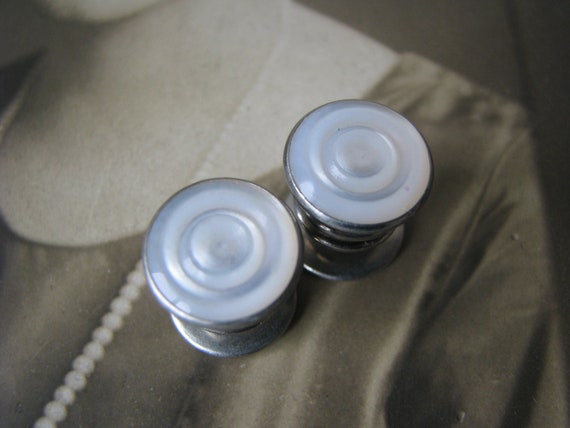 Gifts For Men, Art Deco Snap Cuff Links, Mother O… - image 2