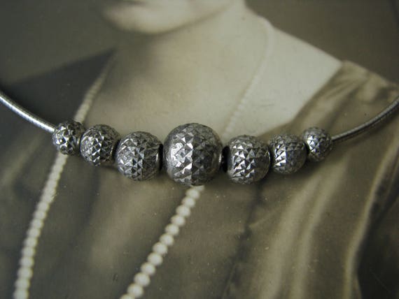 Sterling Silver Beaded Snake Chain Necklace, Sterl