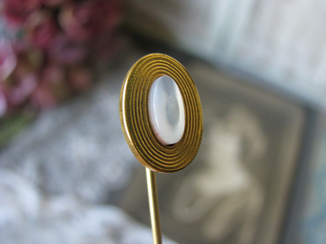 Sorrell Stick Pin Victorian Mother of Pearl Stick Pin, Gold Filled Antique Jewelry - Etsy