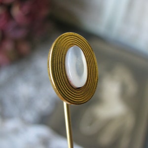 Antique Stick Pin, Victorian Stick Pin, Mother Of Pearl Stick Pin, Gold Filled Stick Pin, Collectible Stick Pin