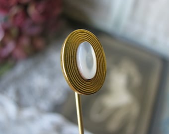 Antique Stick Pin, Victorian Stick Pin, Mother Of Pearl Stick Pin, Gold Filled Stick Pin, Collectible Stick Pin