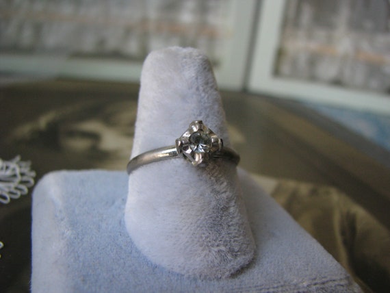 Art Deco Paste Ring, Solitaire Paste Ring, Paste … - image 9