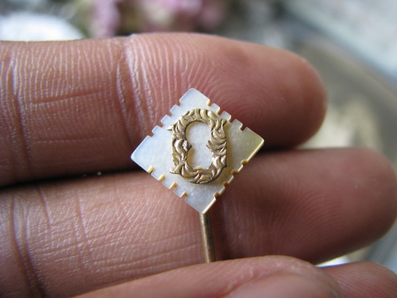 Victorian Stick Pin, Mother Of Pearl Stick Pin, L… - image 2