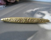 Antique Bar Brooch, Victorian Repousse Brooch, Antique Repousse Brooch, Gold Filled Repousse Brooch, Antique Wedding Brooch, Bridal Brooch