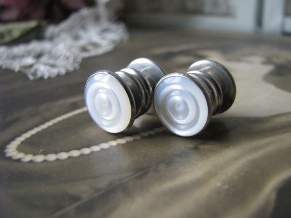 Gifts For Men, Art Deco Snap Cuff Links, Mother O… - image 1