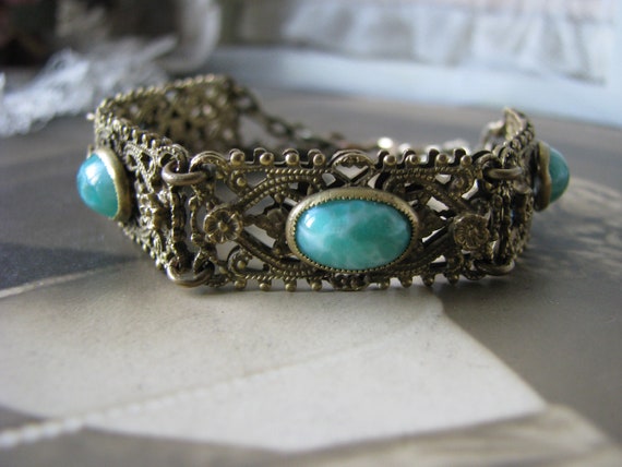 Antique Victorian Bracelet, Pecking Glass Bracele… - image 5