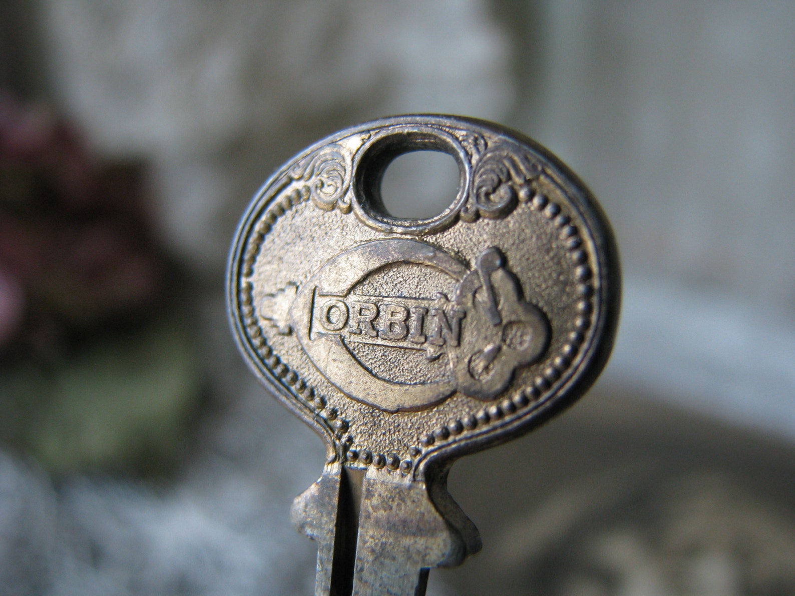 Antique Brass Key Small Antique Key Corbin Lock Etsy