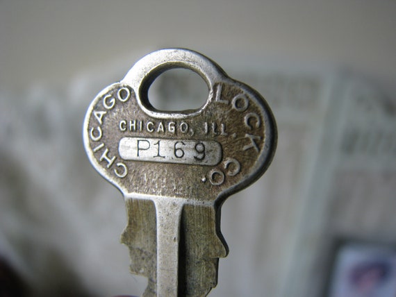 Antiker Messing Schlüssel, Chicago Lock Co., Antik Pin Tumbler Schlüssel,  Griff Tumbler Schlüssel, Antiker Steampunk Schlüssel, SchlüsselAnhänger, -   Österreich