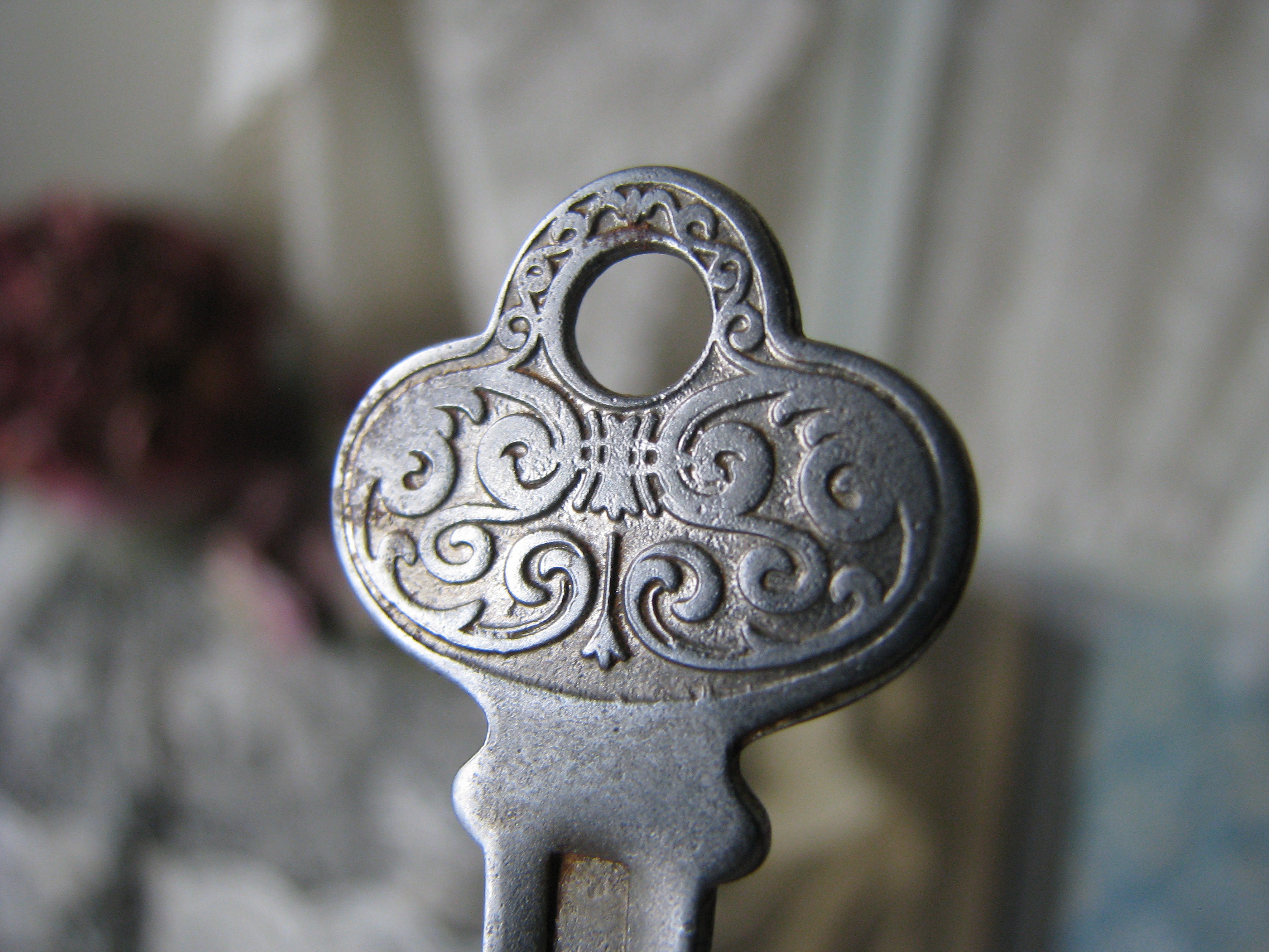 Antique Brass Key Antiqe Flat Key Antique Pin Tumbler Key Etsy