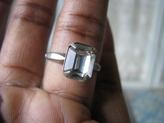 Art Deco Paste Ring, Paste Solitaire Ring, 1930's… - image 1