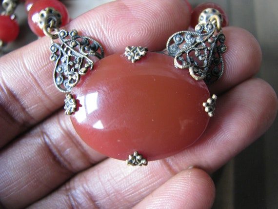Antique Edwardian Necklace, Antique Filigree Neck… - image 3