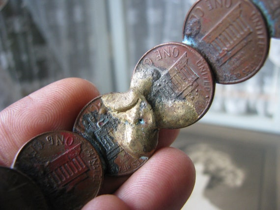 Vintage Penny Cuff Bracelet, Copper Penny Bracele… - image 6