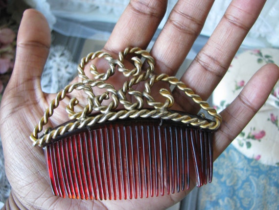 Vintage Hair Comb, Large Hair Comb, Tiara Hair Co… - image 5
