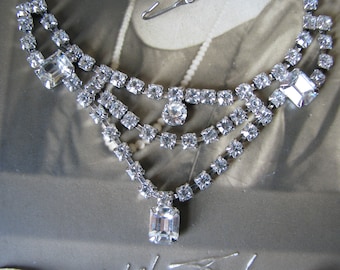 Antique Art Deco Paste Choker, Book Chain Wedding Necklace