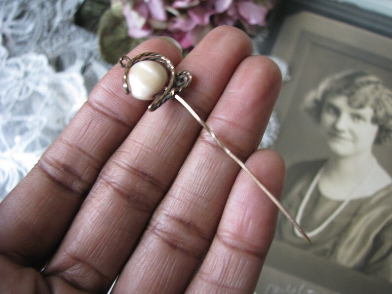 Collectible Stick Pin Gold Filled Stick Pin Antique Stick Pin Mother Of Pearl Stick Pin Victorian Stick Pin