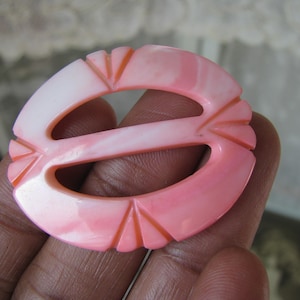 Art Deco Dress Buckle, Pink Mother Of Pearl Belt Buckle, Carved Mother of Pearl Buckle, Belt Buckle, Wedding Belt Buckle, Bridal Belt Buckle