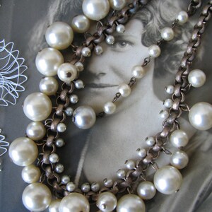 Art Deco Pearl Necklace, Glass Pearl Necklace, Pearl Choker Necklace, Wedding Pearls,  Woolworth Pearls, Classic Pearls