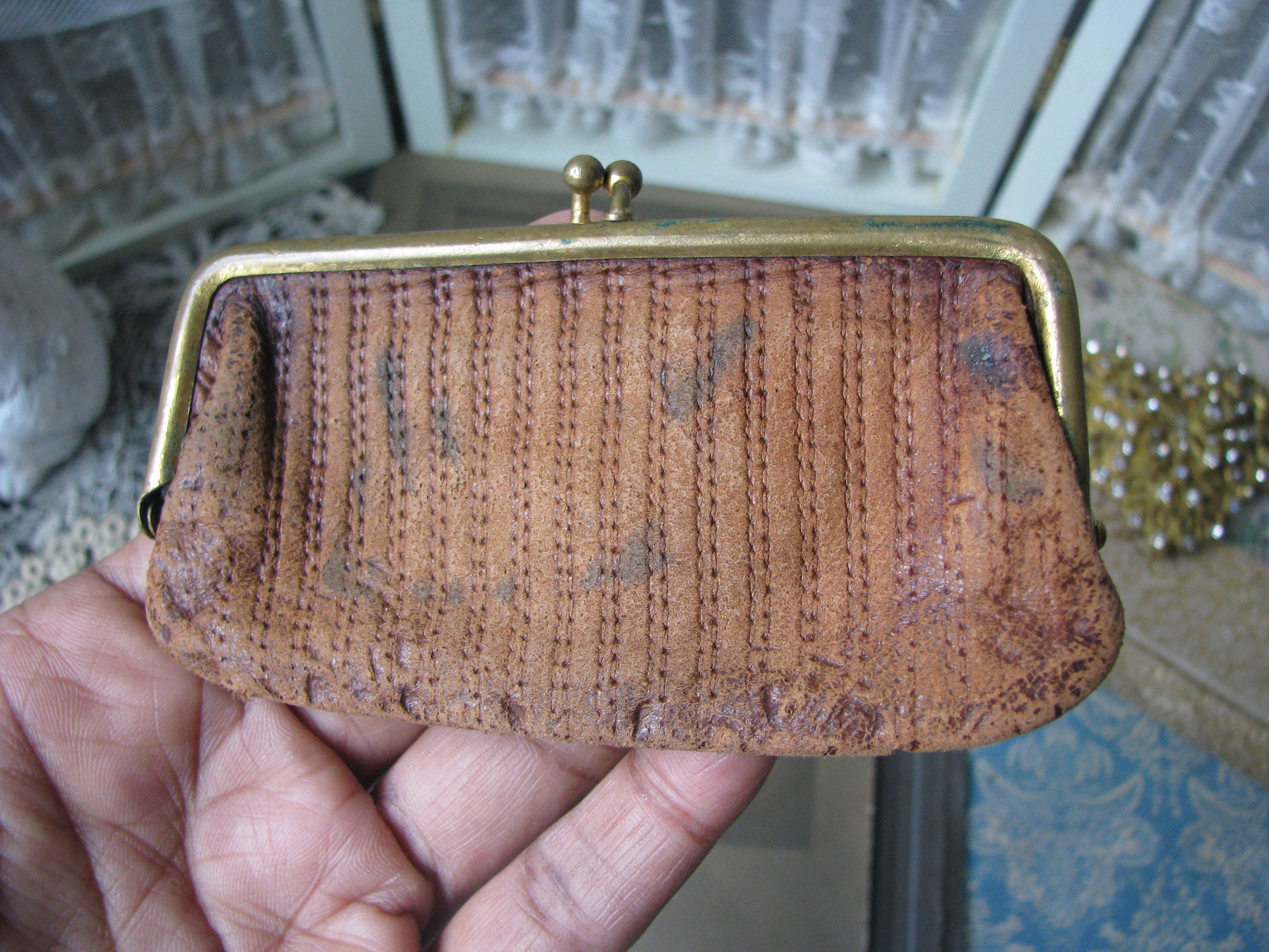 1920s Antique Brown Suede Coin Purse - Etsy