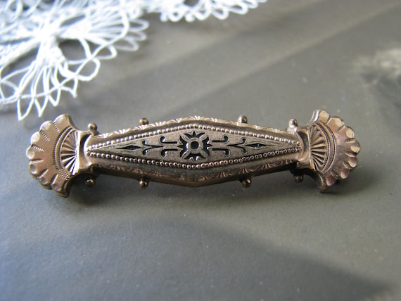 Antique Victorian Brooch, Victorian Gold Filled Br