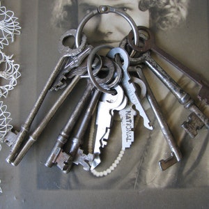 Antike Skelett Schlüssel, antike Schlüsselsammlung, Hochzeitsschlüssel, Liebe Token, antike Vorhängeschloss Schlüssel, antike Schlüsselanhänger, Hochzeit Dekor