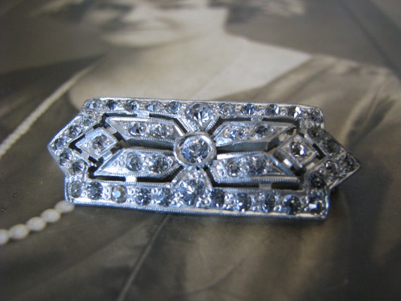 Art Deco Paste Brooch, 1930's Paste Brooch, Paste… - image 5