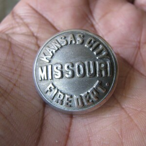 Antique Fire Department Button, Kansas City Fire Department, Charles A. Brophy Uniform Button, Fire Department Button, Collectible Button