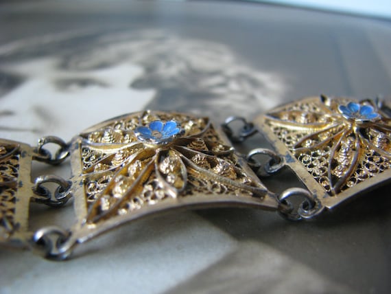 Vintage Topazio Bracelet, Spun Silver Bracelet, T… - image 3