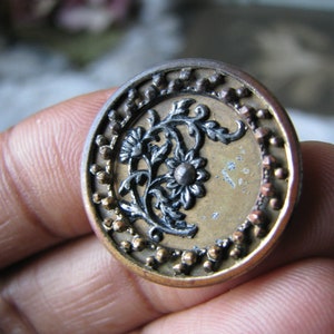 Antique Picture Button, Antique Silver Plated Button, Button Collection, Antique Sewing Notions, Victorian Button