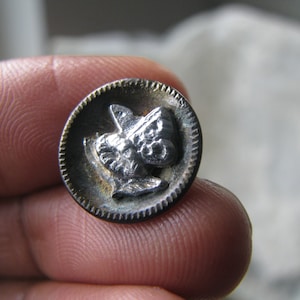 Antique Pewter Button, Antique Butterfly Button, Victorian Pewter Button, Pewter Button, Antique Brass Pewter Button, Antique Sewing Notions