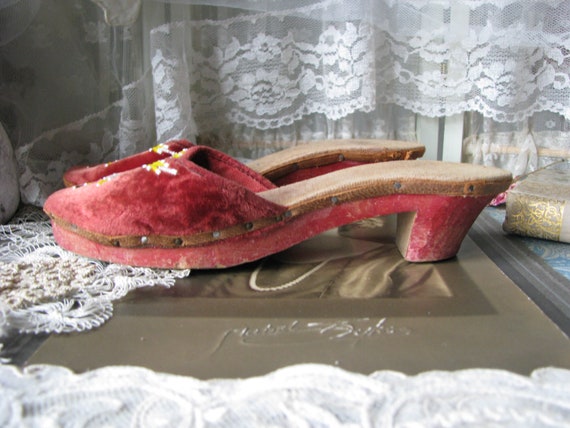 Antique Beaded Shoes, Antique Velvet Shoes, Antiq… - image 5