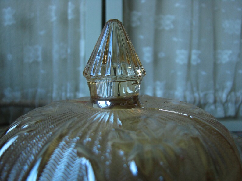 Marigold Iris Herringbone Pattern Carnival Glass Butter Dish 1930/'s Carnival Glass Jeanette Glass Butter Dish Vintage Jeannette Glass