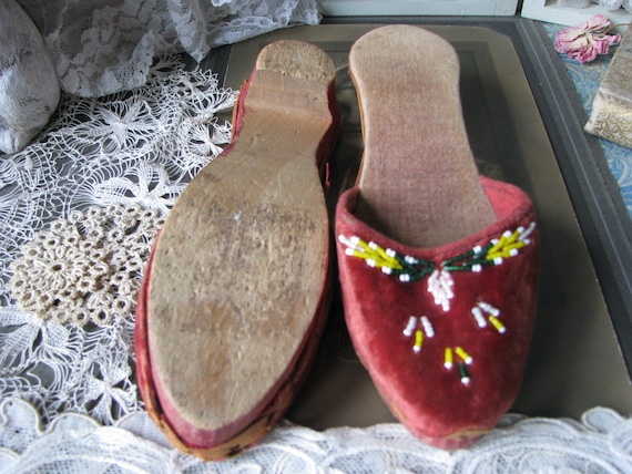 Antique Beaded Shoes, Antique Velvet Shoes, Antiq… - image 10