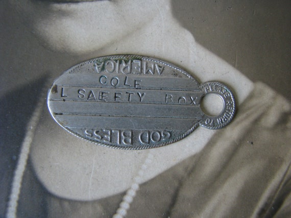 Antique Nickel Registry Tag, Key Fob View 3