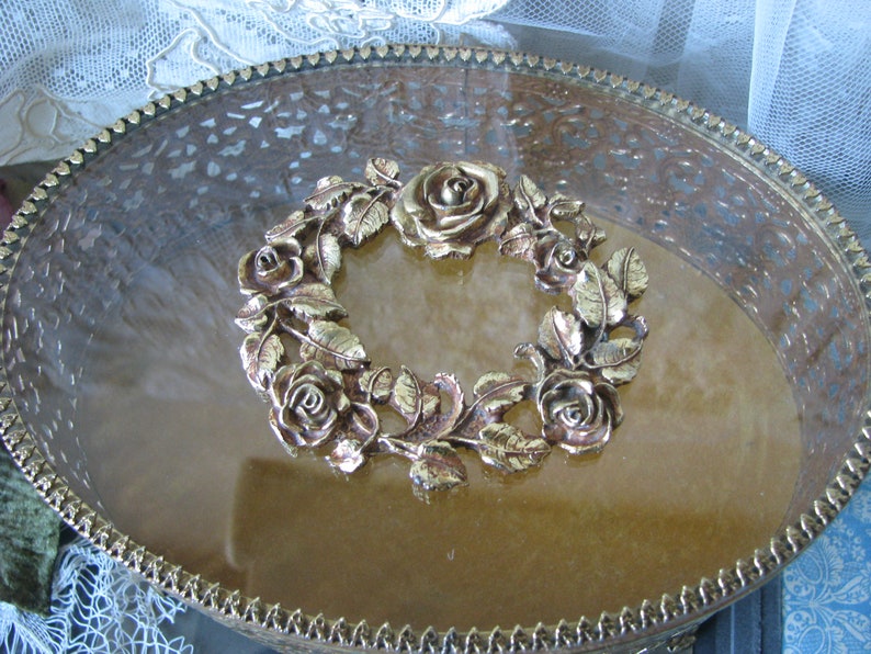 Filigree Jewelry Box Vintage Jewelry Chest Bridal Box, Large Jewelry Chest Hollywood Regency Jewelry Box Wedding Box