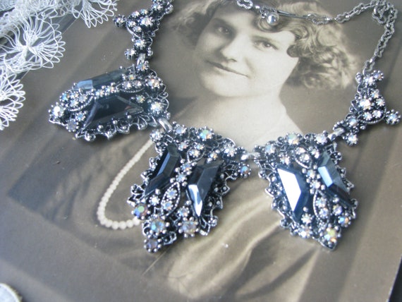 Late Art Deco Paste Necklace, Art Deco Festoon Ne… - image 2