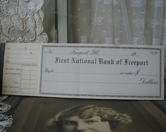 ヴィンテージ小切手帳 1920年代初頭のアンティーク白紙小切手